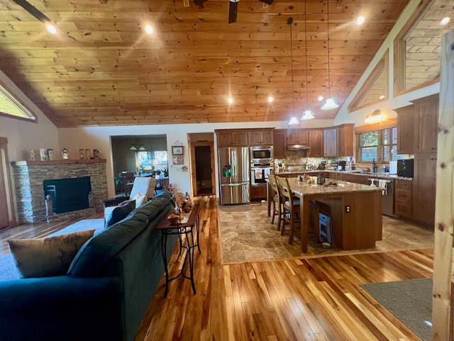 Open living + kitchen